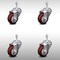 Service Caster 3 Inch SS Maroon Polyurethane Wheel Swivel 10mm Threaded Stem Caster Set SCC SCC-SSTS20S314-PPUB-MRN-M1015-4 - alternate 1